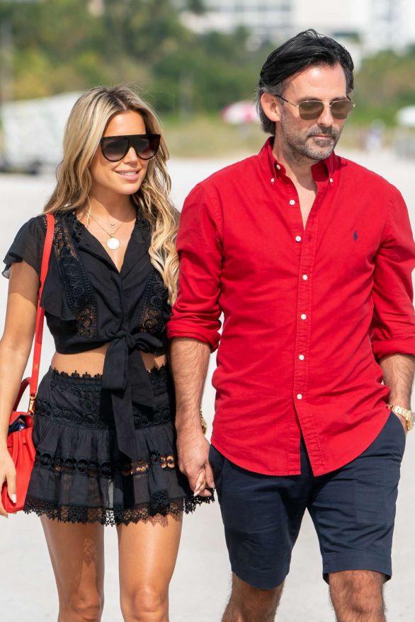 Sylvie Meis and her fiancee Nicals Castello - Out in Miami Beach
