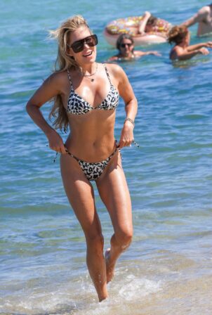 Sylvie Meis - Bikini candids at the beach in Saint Tropez
