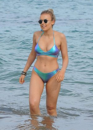 Tallia Storm in Bikini on Beach in Ibiza