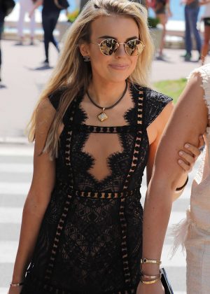 Tallia Storm in Black Dress at the Croisette in Cannes