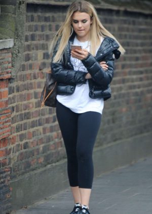Tallia Storm in Tights out in London