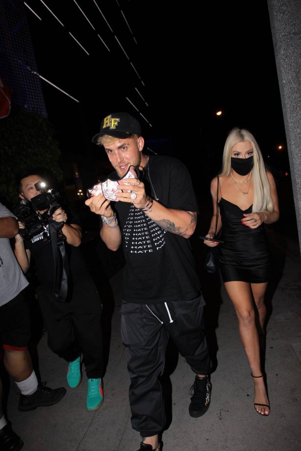 Tana Mongeau with Jake Paul at Alex Warren's birthday in Hollywood
