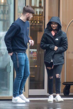 Tanisha Gorey - Seen leaving a hotel in Manchester