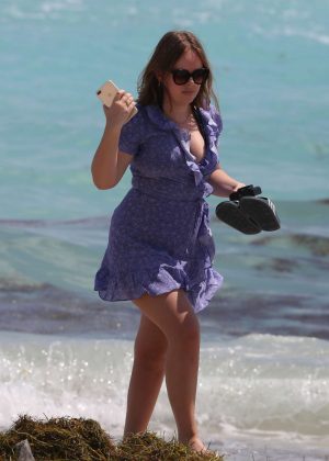 Tanya Burr on the beach in Miami