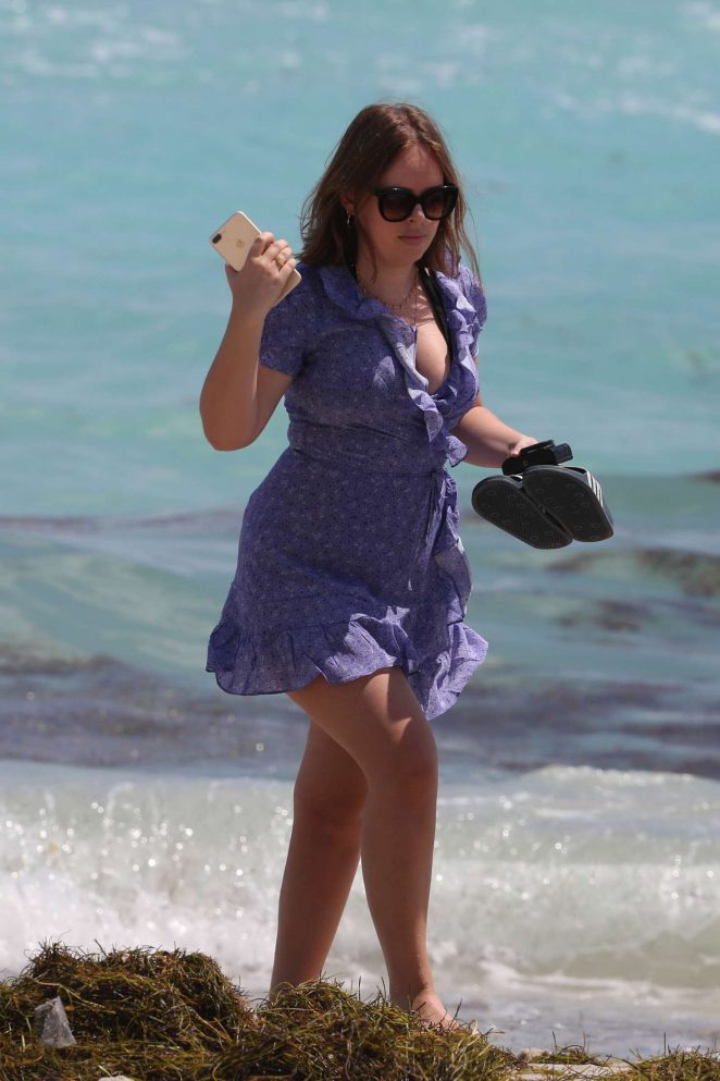 Tanya Burr on the beach in Miami