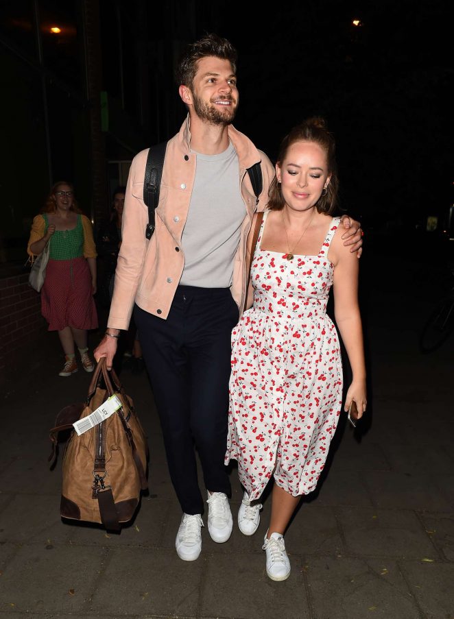 Tanya Burr with her husband Jim Chapman night out in London