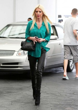 Tara Reid in Leather out for lunch in Beverly Hills