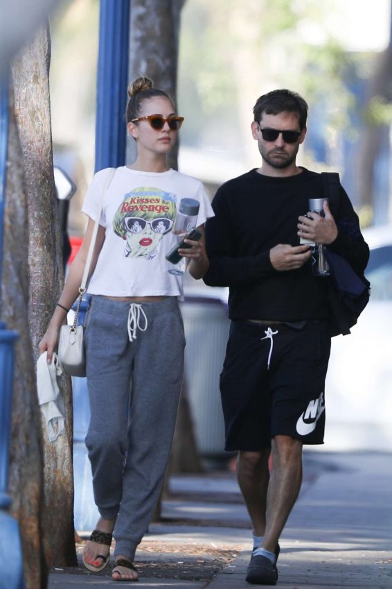 Tatiana Dieteman and Tobey Mcguire - Heading to Voda Spa in West Hollywood