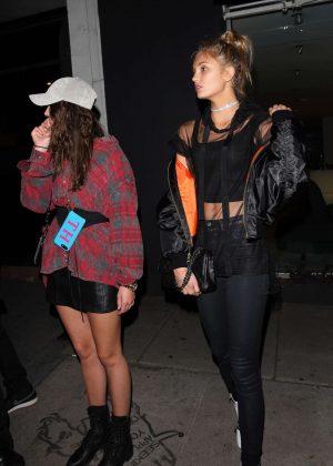 Taylor Hill and Romee Strijd at Madeo restaurant in West Hollywood