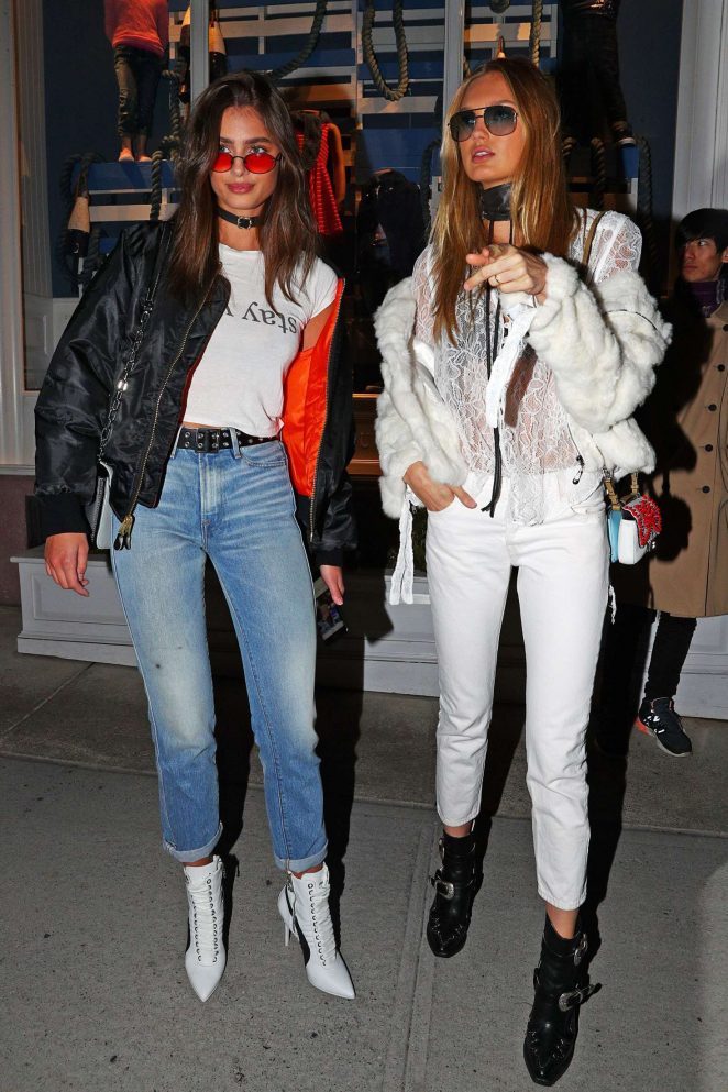 Taylor Hill and Romee Strijd - Leaving the Ralph Lauren Show in NY