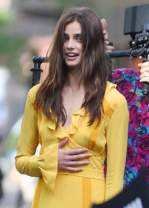Taylor Marie Hill in Yellow Dress on Photoshoot in New York