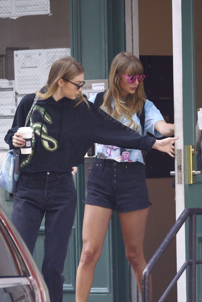 Taylor Swift and Gigi Hadid - Leaves her apartment in New York City