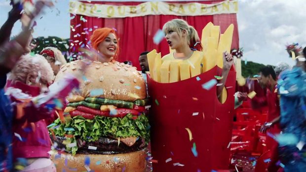 Taylor Swift and Katy Perry in Taylor's latest music video 'You Need to Calm Down'
