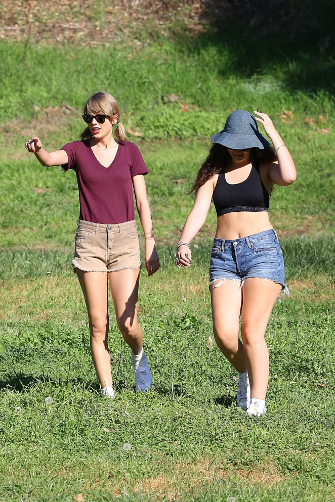 Taylor Swift and Lorde in Shorts Hiking in LA