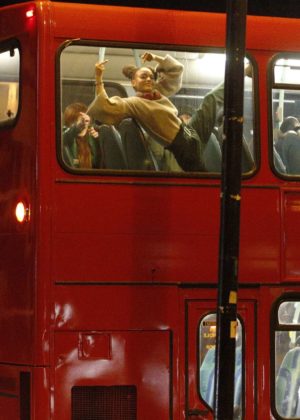 Taylor Swift - Films her new music video on an iconic red bus in London