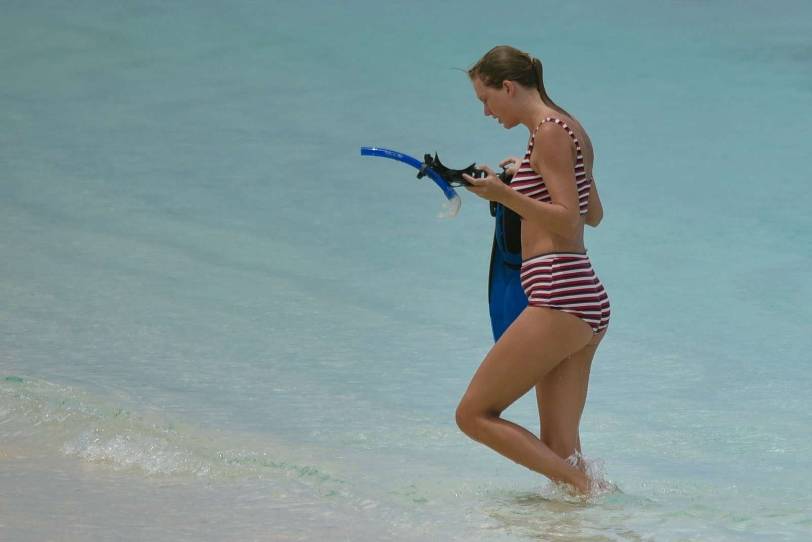 Taylor Swift in Bikini at the beach in Turks and Caicos. 