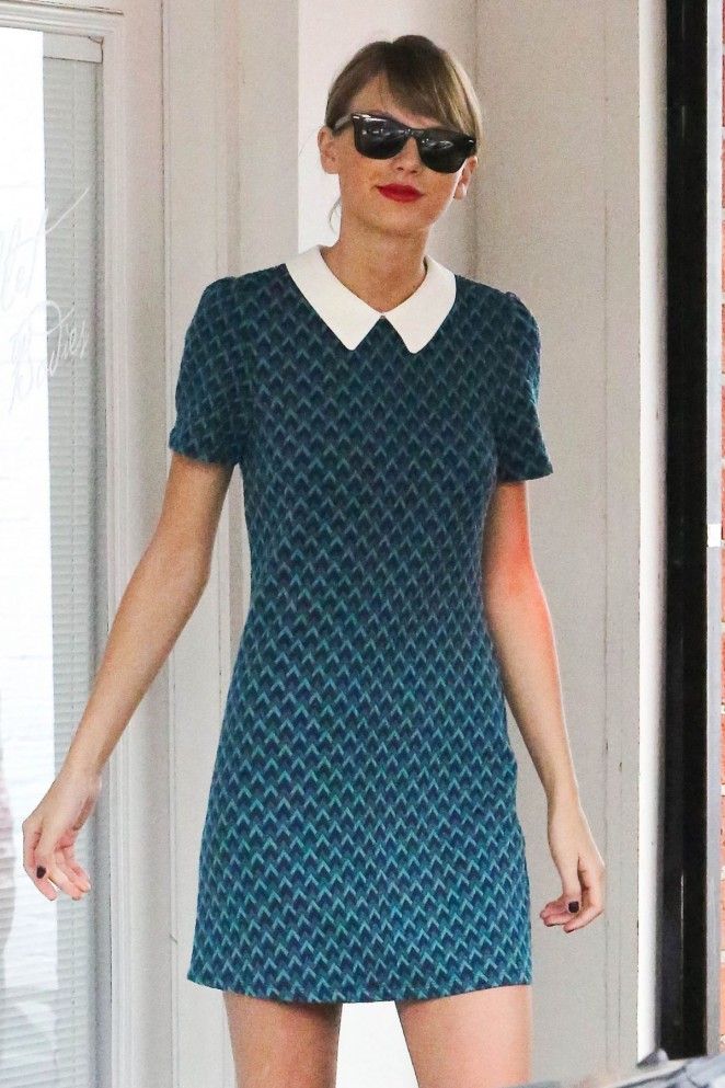 Taylor Swift in Mini Dress - Heading to a Dance Studio in LA