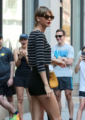 Taylor Swift in Shorts Leaving her apartment in NYC