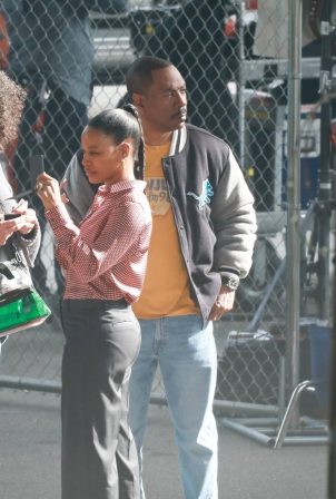 Taylour Paige - Filming 'Beverly Hills Cop 4' in Los Angeles