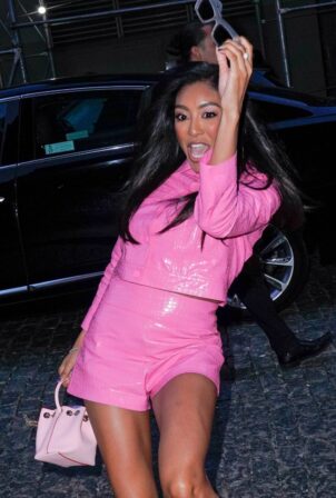 Tayshia Adams - Arrives at the Alice - Olivia Show in New York