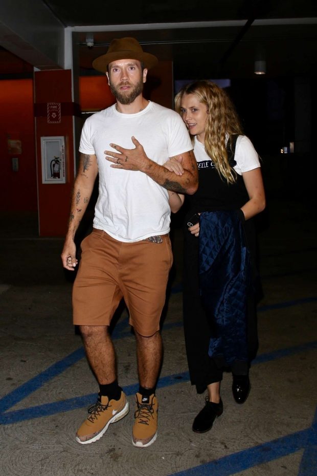 Teresa Palmer and her husband Mark Webber - On a movie date in Los Angeles