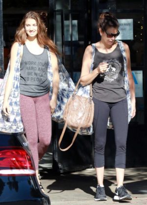 Teri Hatcher and daughter exiting Joan's on Third in LA