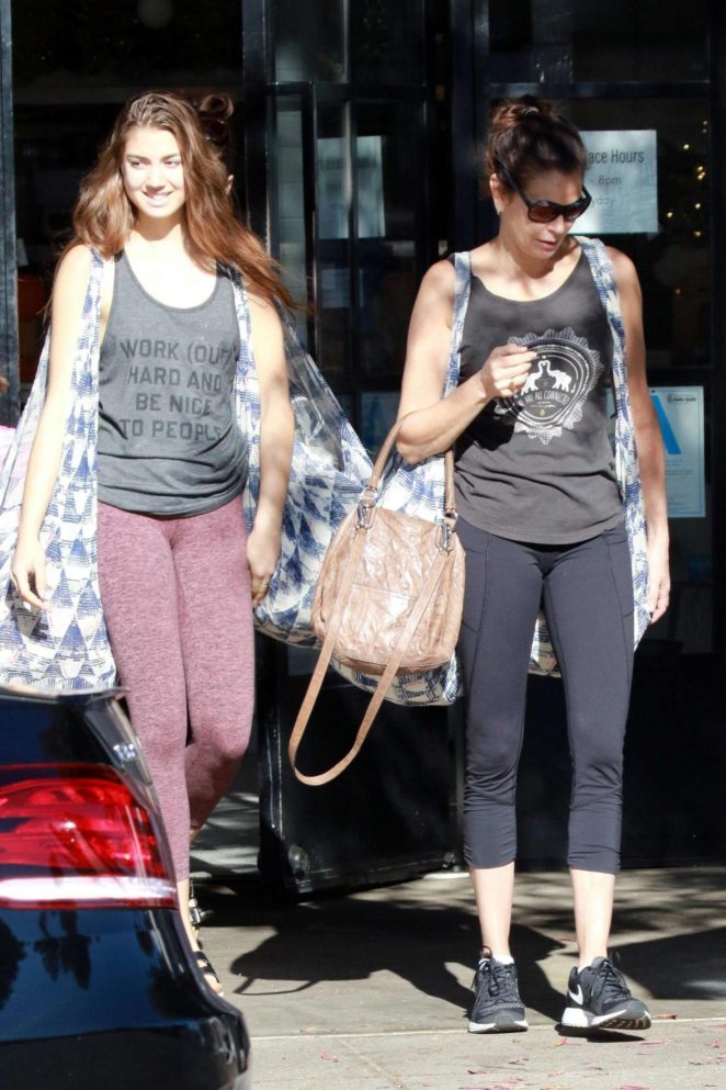 Teri Hatcher and daughter exiting Joan's on Third in LA