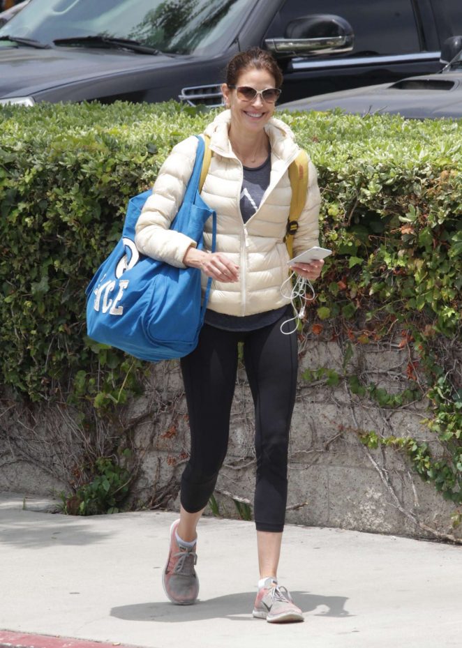 Teri Hatcher in Spandex Leaving the gym in Studio City
