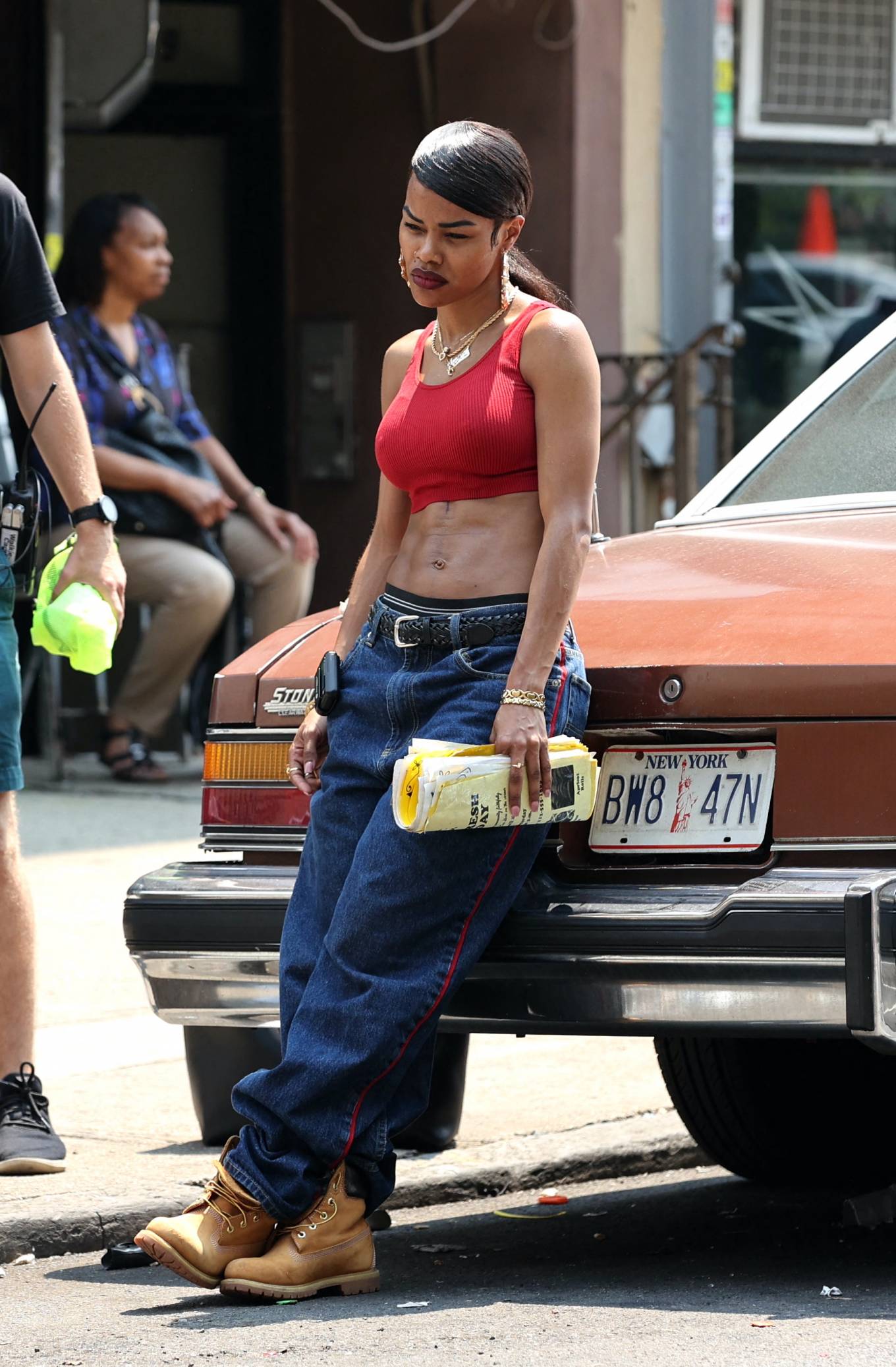 Teyana Taylor 2021 : Teyana Taylor – Seen at the A Thousand and One movie set in Harlem-06