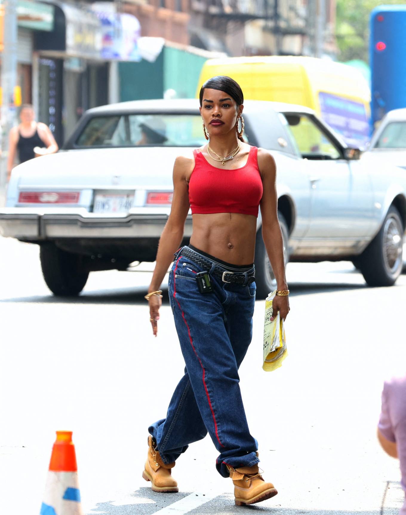 Teyana Taylor 2021 : Teyana Taylor – Seen at the A Thousand and One movie set in Harlem-13
