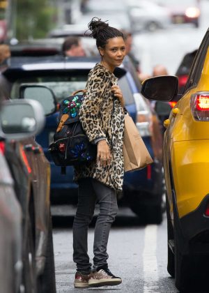 Thandie Newton out in New York
