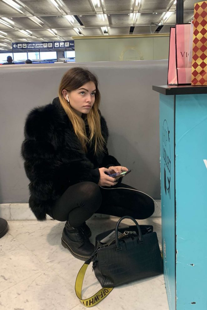 Thylane Blondeau at Orly Airport in Paris