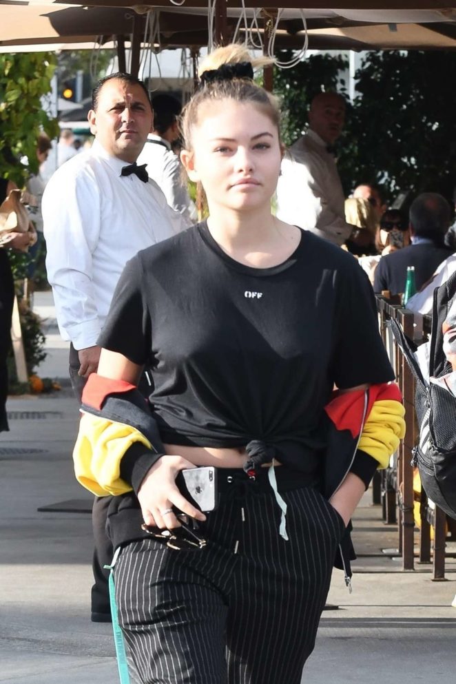 Thylane Blondeau grabs lunch at Il Pastaio in Beverly Hills