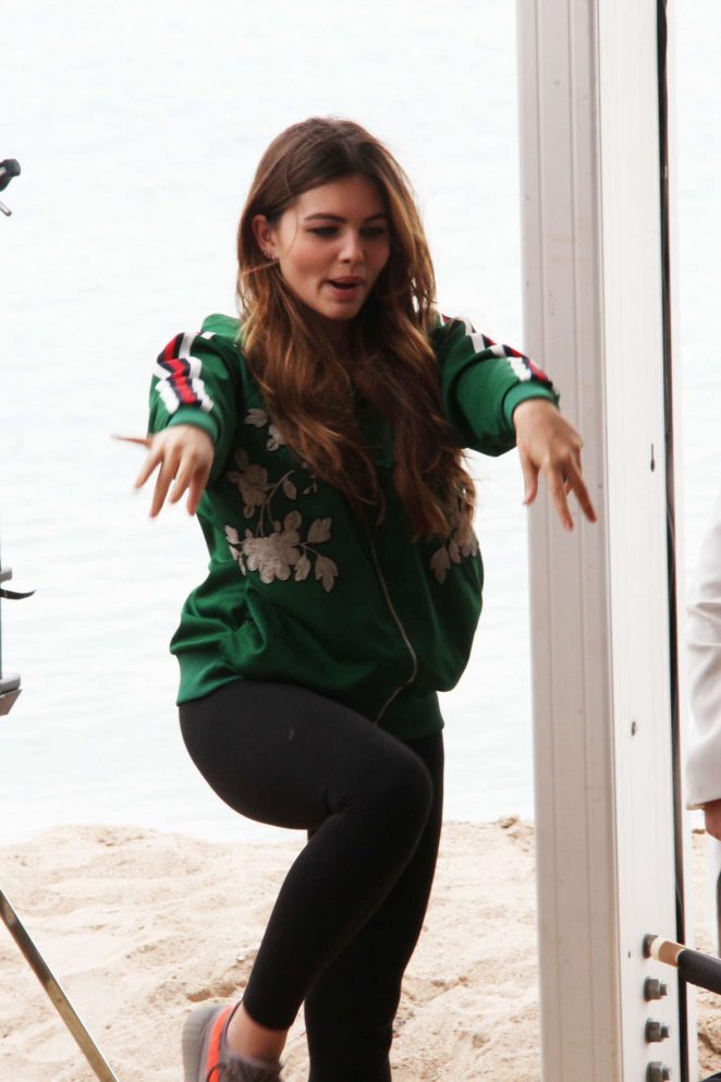 Thylane Blondeau on a photoshoot in Cannes