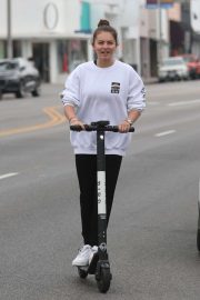 Thylane Blondeau - Ride Bird Scooters in West Hollywood