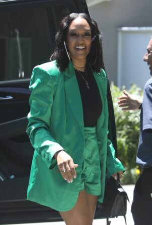 Tia Mowry - Arriving at the Day of Indulgence party in Brentwood.