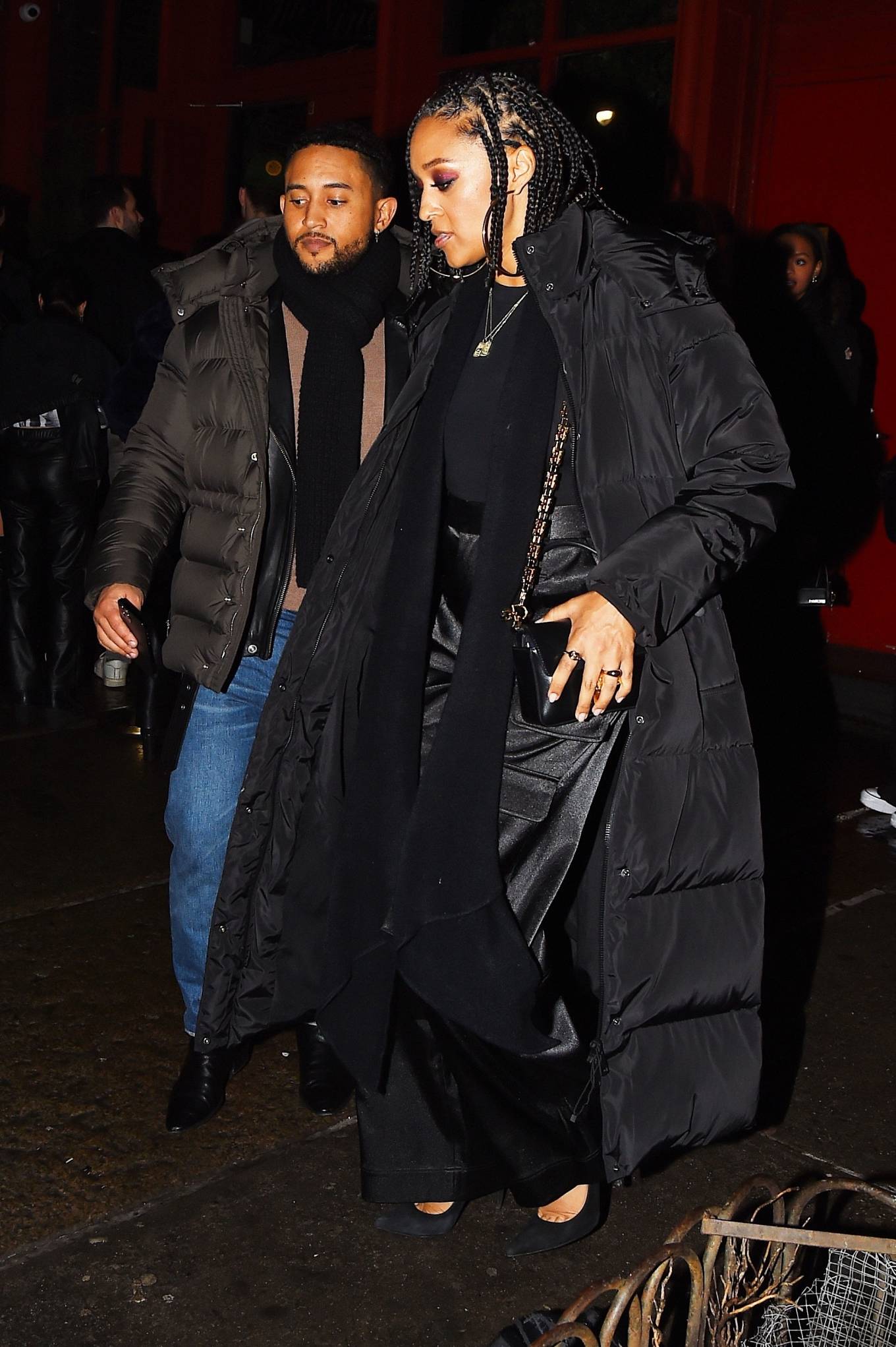 Tia Mowry - With brother Tahj Mowry on a dinner at Acme restaurant in New York