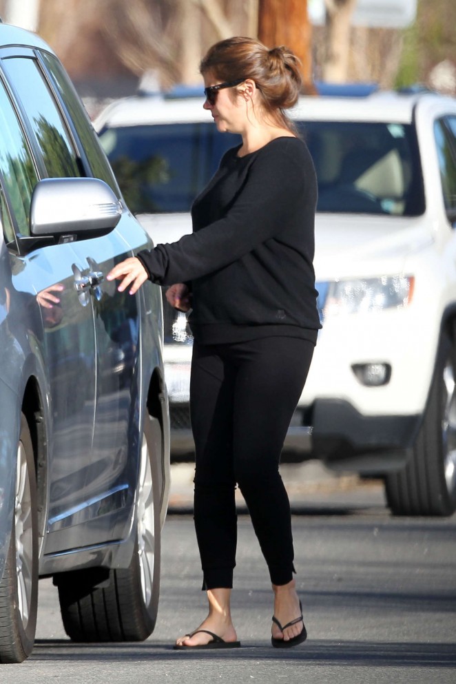 Tiffani Thiessen in Leggings Out in LA