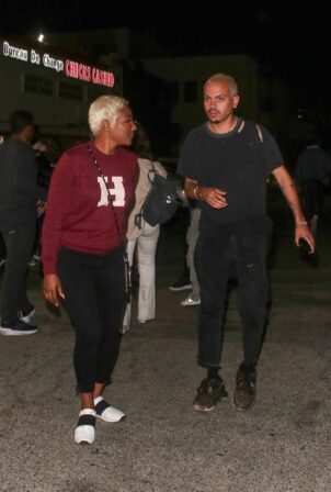 Tiffany Haddish - Seen with Evan Ross attending a private event in Hollywood
