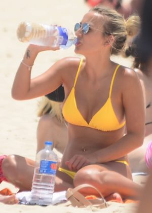 Tiffany Watson in Yellow Bikini and Frankie Graff at Bondi Beach