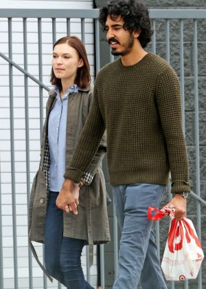 Tilda Cobham-Hervey with Dev Patel out in Hollywood