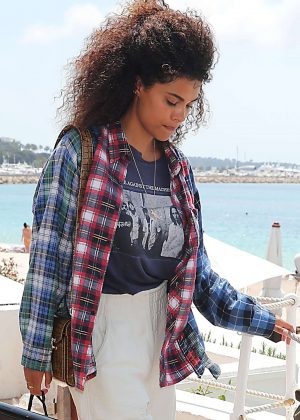 Tina Kunakey - Arriving at Martinez Beach in Cannes