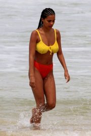Tina Kunakey in Bikini on the beach in Rio de Janeiro