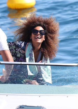 Tina Kunakey out in Cannes