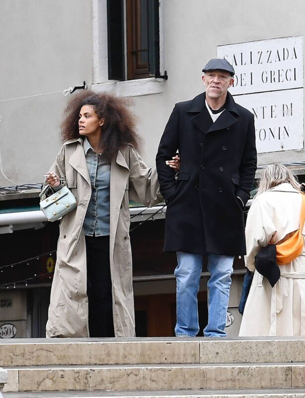 Tina Kunakey - With Vincent Cassel in Venice