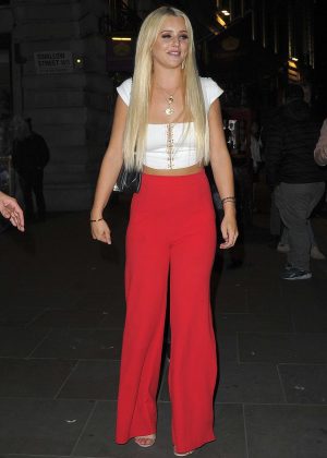 Tina Stinnes in Red Pants -  Out and about in London