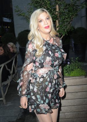 Tori Spelling out in Soho