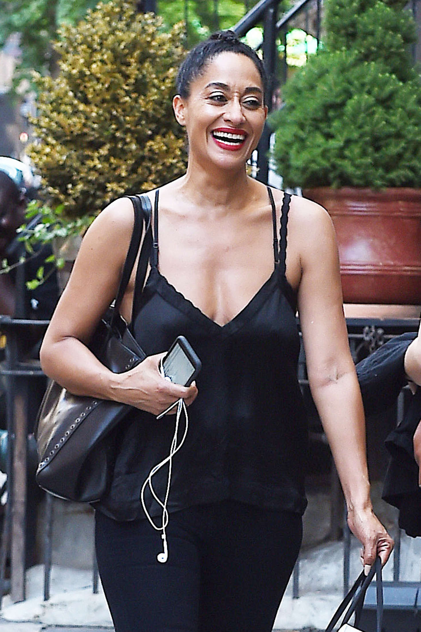 Tracee Ellis Ross in Tights out in Soho. 
