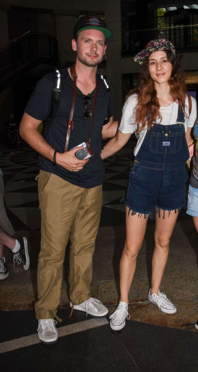 Troian Bellisario in Jeans Shorts Out in Sydney