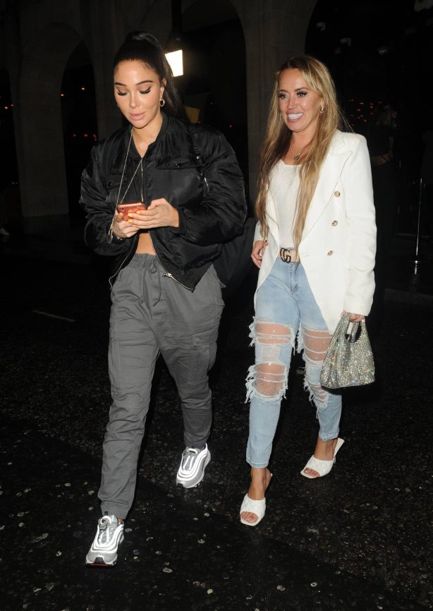 Tulisa Contostavlos - And Michelle McKenna seen together at Mano Mayfair in London